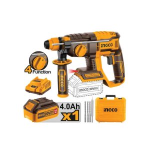 INGCO CORDLESS ROTARY DRILL BRUSHLESS 20V KIT INCL BATT AND CHA