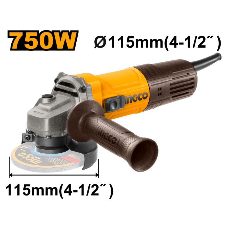 INGCO ANGLE GRINDER 750W 115MM NT