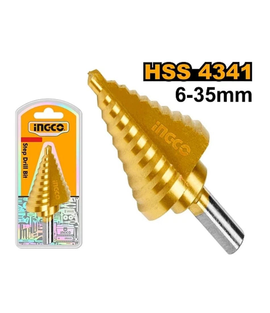 INGCO DRILL BIT STEP 4341 SHANK RND 0.6-35MM