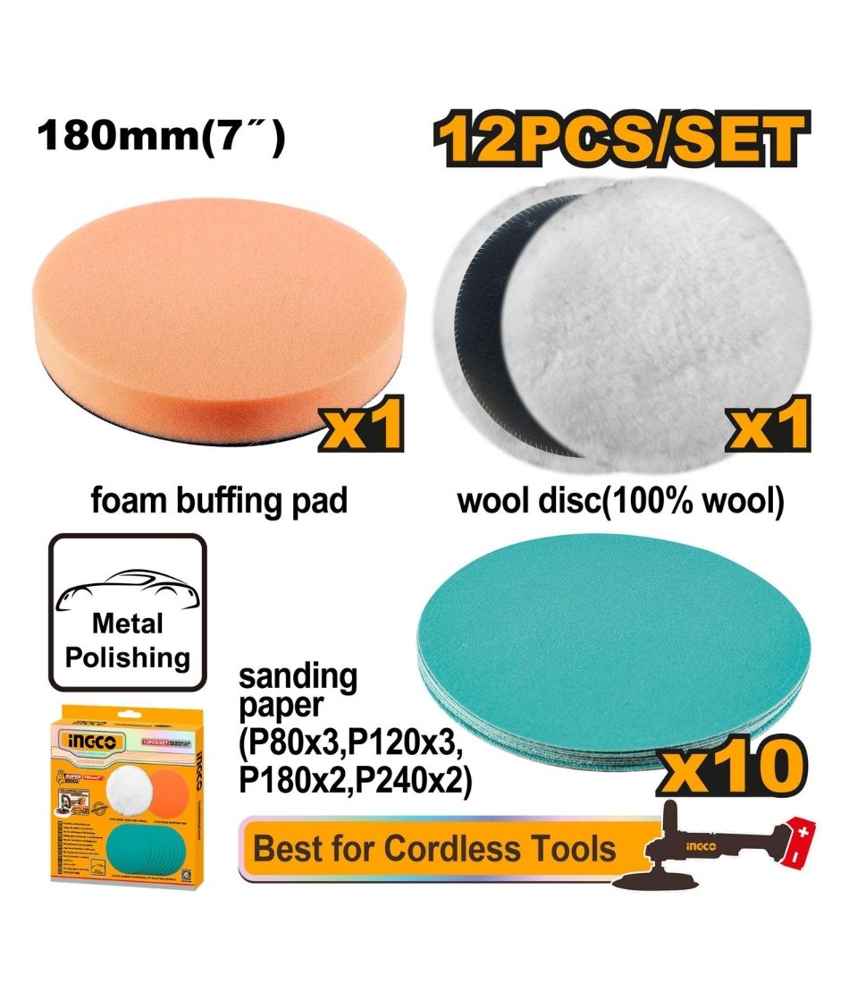 INGCO POLISHING & GRINDING ACCESSORIES 12PCS KIT