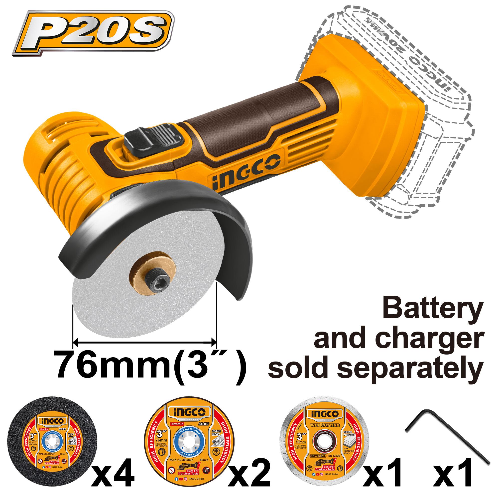 WHITE INDUSTRY フリーコグ　20t INGCO 20V PS+ C/L GRINDER 76MM 8P | Silverton Tool Centre