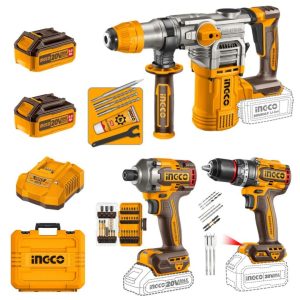 INCGO 3 IN 1 COMBO KIT ROTAR HAMMER  DRILL / 66NM IMPACT DRILL /  IMPACT DRIVER