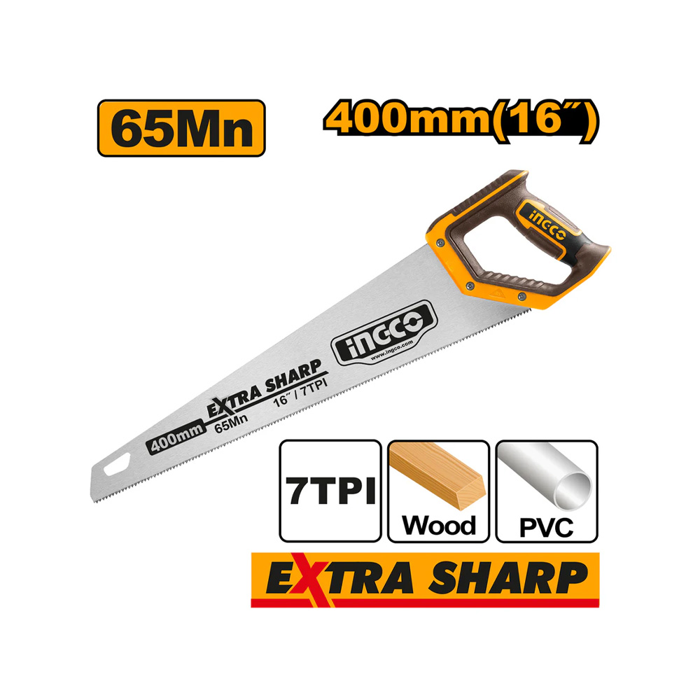 INGCO SAW HAND 400MM 7TPI BEV BLD