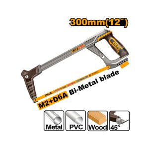 INGCO HACKSAW FRAME 300MM INCL M2+D6A BIMETAL BLADE