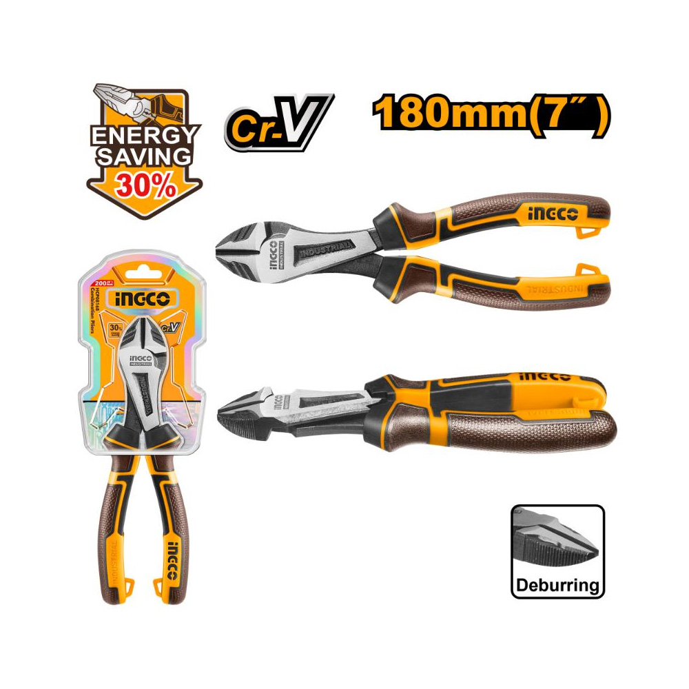 INGCO PLIER DIAG H/D 180MM HL CR-V