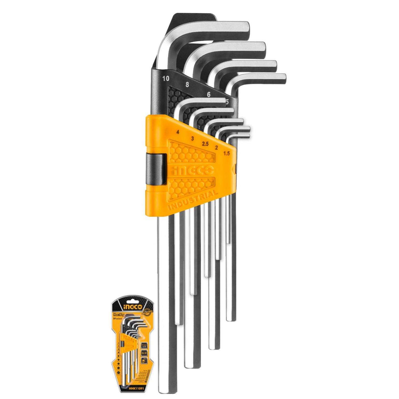 INGCO A/KEY 9PCE 1.5-10MM BP XL