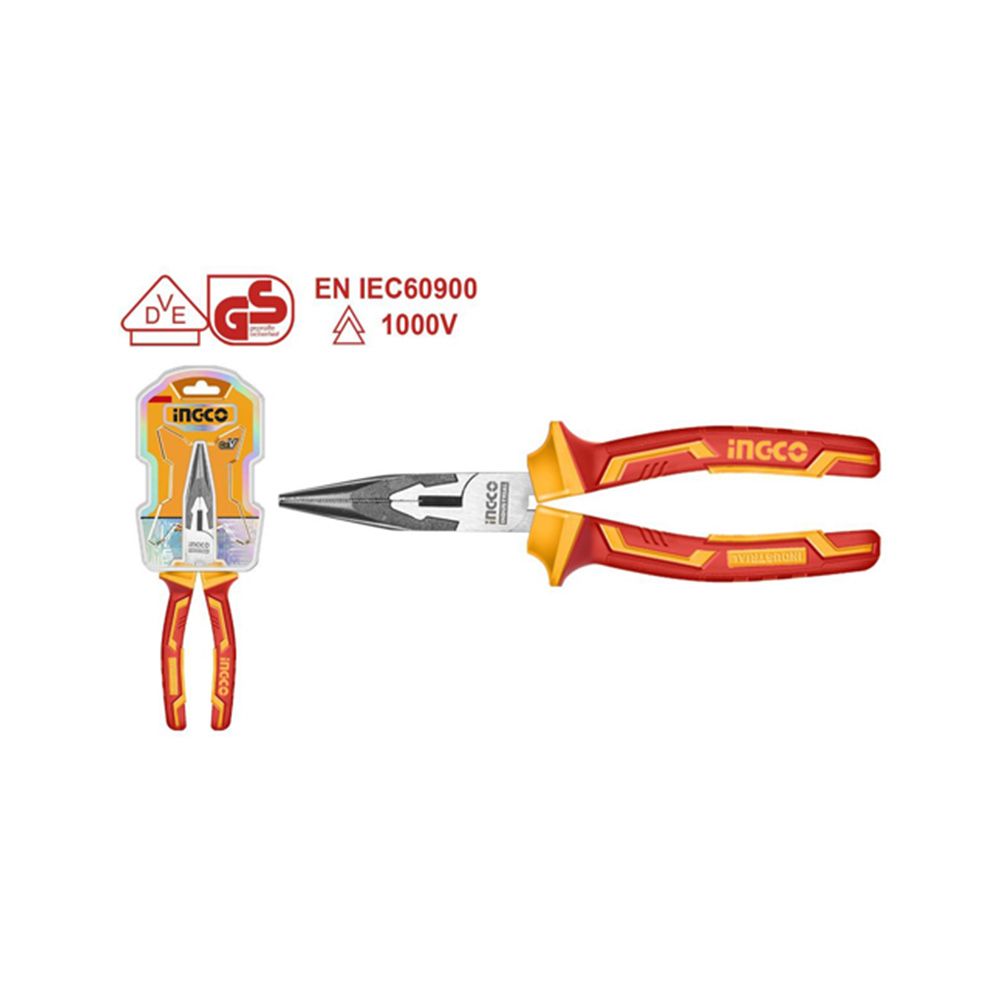 INGCO PLIER VDE 1000V 200MM LONG NOSE