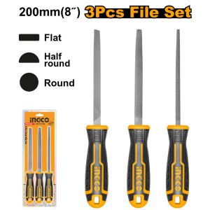 INGCO FILE SET 3PC 200MM +3 HANDLE