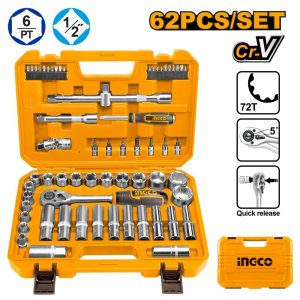INGCO SOCKET SET 1/2 62PC 10-32 BMC