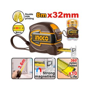 INGCO T/MEASURE STEEL R/CASE 8MX32MM MAG DBL HOOK