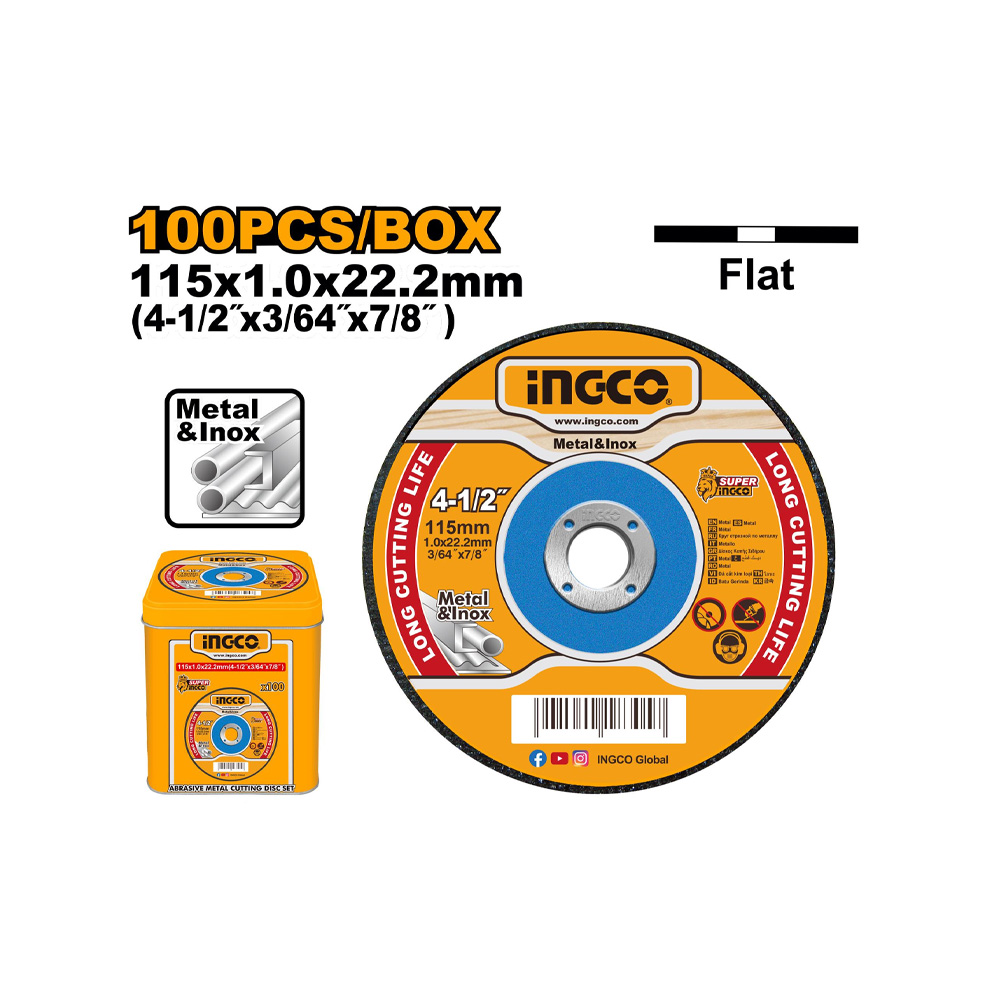 INGCO DISC CUT METAL ABRASIVE 115 SET 100PC