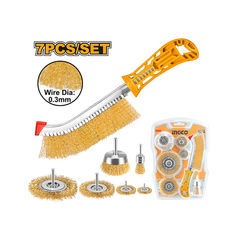 INGCO BRUSH WIRE SET 7PC