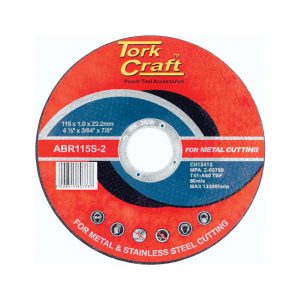 TORK CRAFT CUTTING DISC STEEL and SS 115 X 1.0 X 22.2 MM