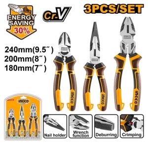 INGCO PLIER SET 3P HL CR-V