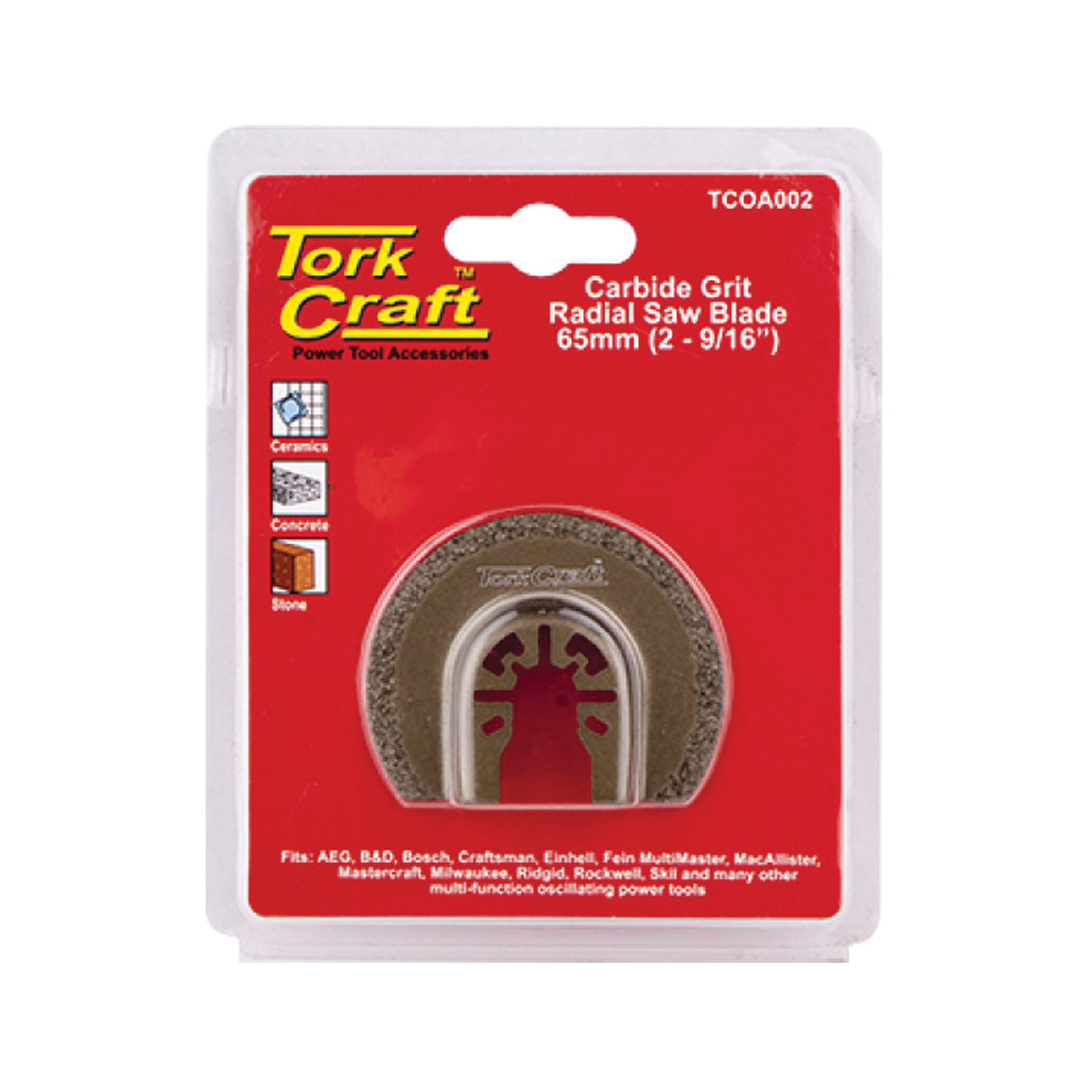 TORK CRAFT QUICK CHANGE CARBIDE GRIT RADIAL SAW BLADE 65MM(2-9/16)
