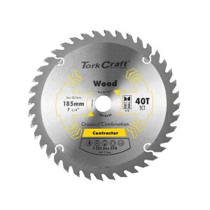 TORK CRAFT BLADE CONTRACTOR 185 X 40T 20/16 CIRCULAR SAW TCT