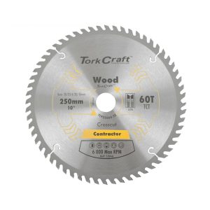 TORK CRAFT BLADE CONTRACTOR 250 X 60T 30/20/16 CIRCULAR SAW TCT