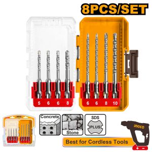 INGCO DRILL BIT SET SDS + 8PC 5-10MM PLST CASING