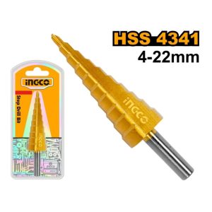 INGCO DRILL BIT STEP 4341 SHANK RND 0.4-22MM
