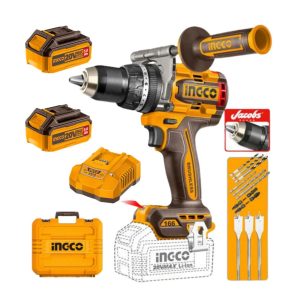 INGCO 20V IMPACT DRILL 166NM KIT 2 X 5.0AH BATT AND CHARGER