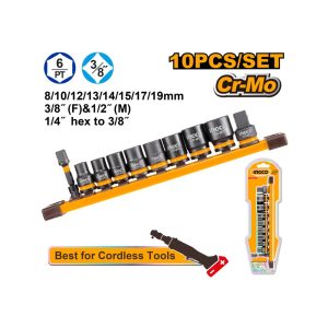 INGCO IMPACT SOCKET SET 3/8 10PC