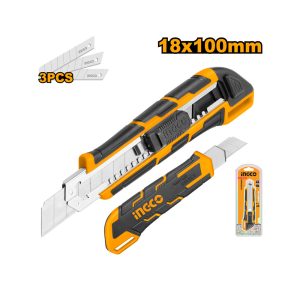 INGCO KNIFE 100MM S/OFF 18MM +3 BLADES