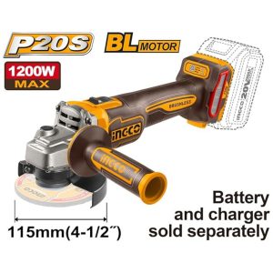 INGCO 20V CORDLESS ANGLE GRINDER 115MM 1200W BARE