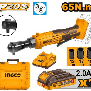 INGCO 20V CORDLESS RACTHET 3/8 6P 65NM KIT