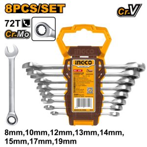 INGCO RATCHET SPANNE SET 6-19MM