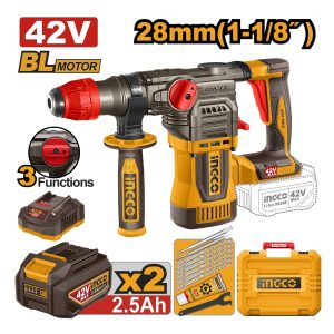 INGCO 42V CORDLESS ROTARY HAMMER KIT 4.5J (INCL. 2 X 2.5A.H BATT,CHARGER & ACC)