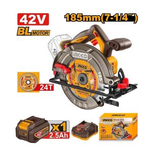 INGCO 42V CORDLESS CIRCULAR SAW KIT INCL 2 X 2.5A.H BATT & CHARG