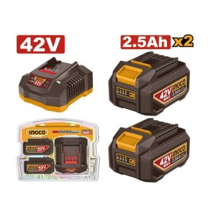 INGCO 42V CORDLESS 2.5AH BATTERY KIT (2 X 2.5A.H BATT & CHARGER)