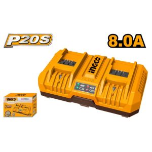 INGCO 20V PS+ DUAL CHARGER 8A