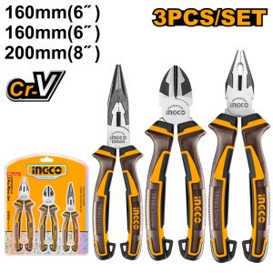 INGCO PLIER SET 3PC POLISHED